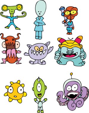 Collection of Colorful Aliens clipart