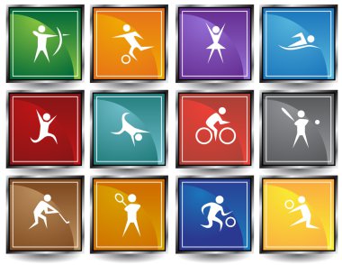 Athletic Square Buttons clipart
