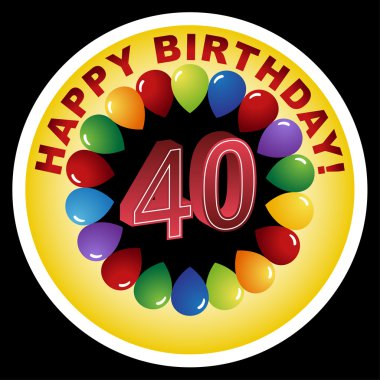 Happy Birthday Icon - Happy 40th clipart