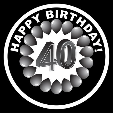 Happy Birthday Icon - Happy 40th clipart