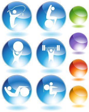 Rope Ball Exercise Crystal Set clipart