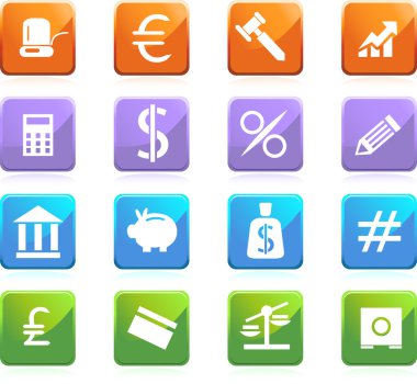 Banking Buttons - Square Shaped clipart