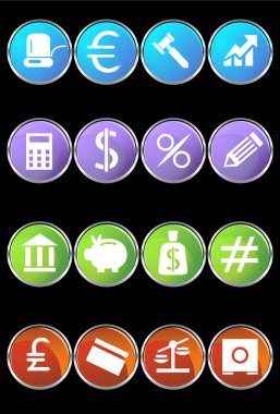 Banking Buttons - Black Background clipart