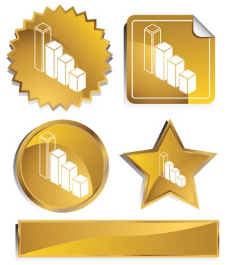 Gold - Bar Graph clipart