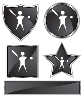 Black Satin - Baseball Player clipart