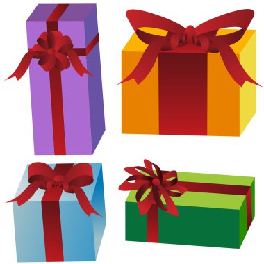 Gift box set clipart