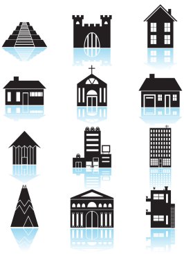 World Travel Structures - Black clipart