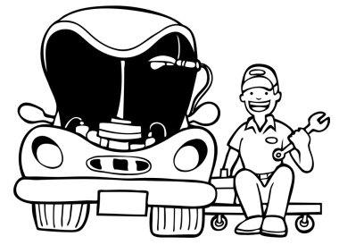 Auto Mechanic Car Hood clipart