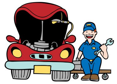 Auto Mechanic Car Hood clipart