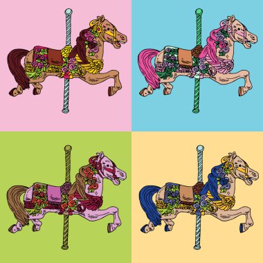 Carousel Horse Set clipart