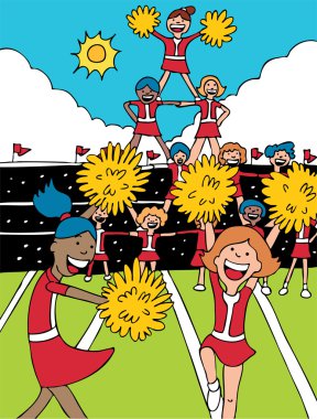 Cheerleaders clipart