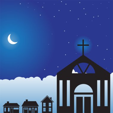 Church in Neighborhood clipart