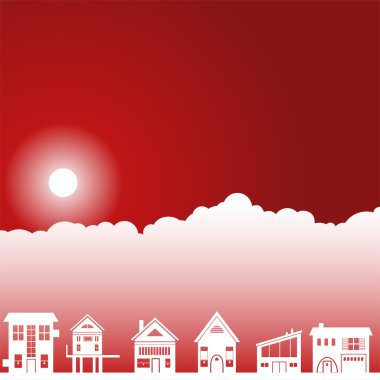 Day Sky Scene - Neighborhood clipart