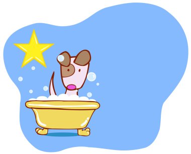 Dog Bath Star - Puppy clipart