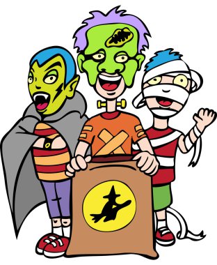 Costumed Children clipart