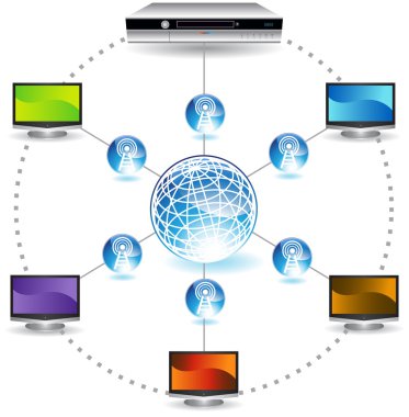 3D Image of DVR Connecting Networks clipart