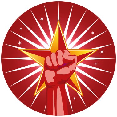 Fist with Star clipart