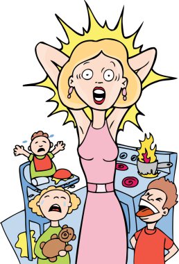 Stressed Mom clipart