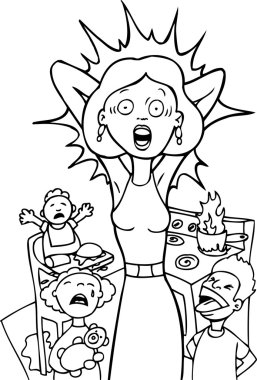 Stressed Mom clipart