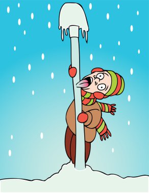 Tongue Stuck to Pole clipart