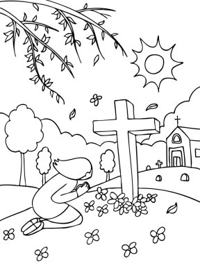 Cemetery Praying clipart