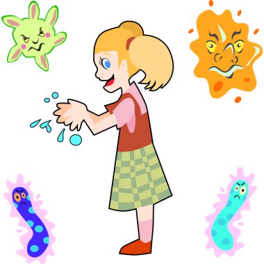 Girl Washing Hands clipart