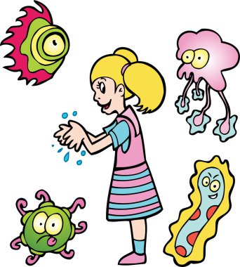 Girl Washing Hands clipart