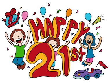 Happy 21st clipart