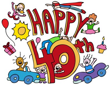 Happy 40th clipart