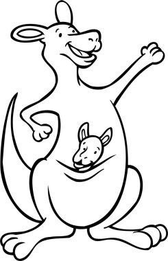 Kangaroo with Baby clipart