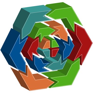 Process Hexagon Diagram clipart