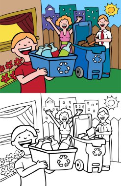 Family Recycling clipart