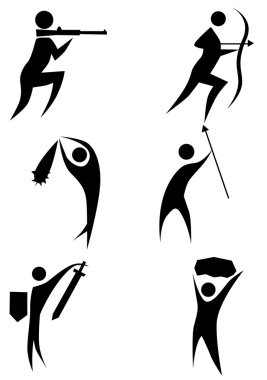 Hunter Stick Figure Set clipart