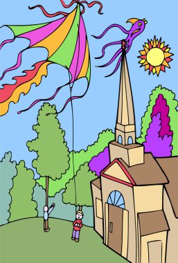 Kid Adventures: Kite Flying clipart