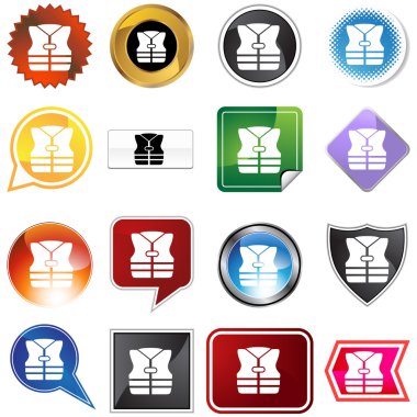 Life Jacket Icon Set clipart