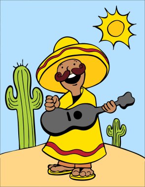 Man with Guitar clipart