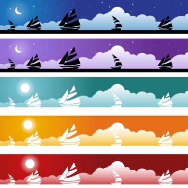 Sailboat Banner Set clipart