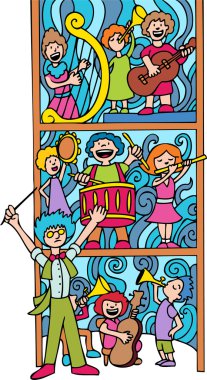 Orchestra Leader Vertical Composition clipart