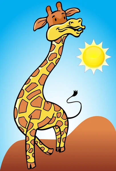 Žirafa s pouštním pozadí — Stockový vektor