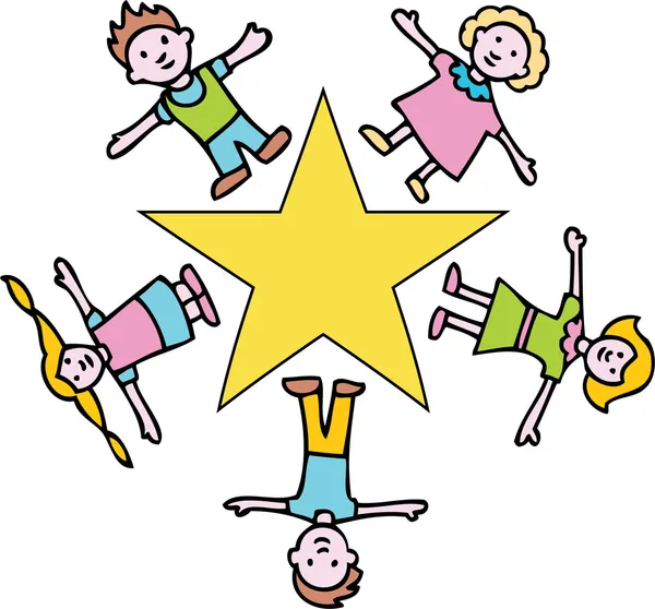 Gouden sterren kinderen — Stockvector