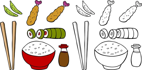 亚洲食物 — 图库矢量图片