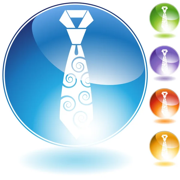 Swirl corbata icono de cristal — Vector de stock