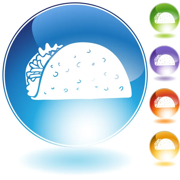 Icona di cristallo Taco — Vettoriale Stock
