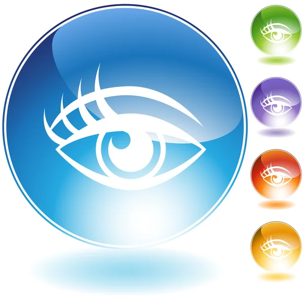Human eye Crystal Icon Set — Stock Vector