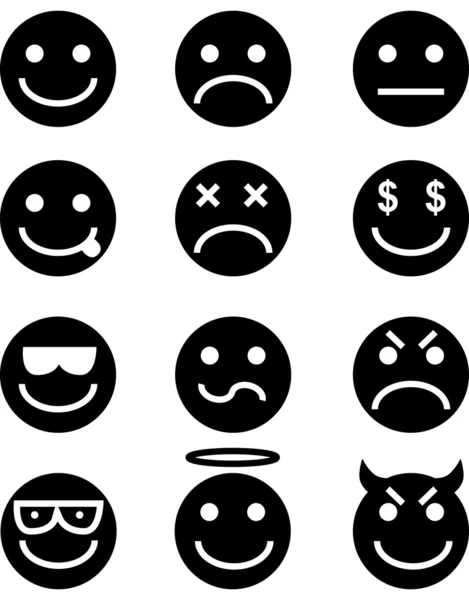 Conjunto de ícones Emoticon — Vetor de Stock