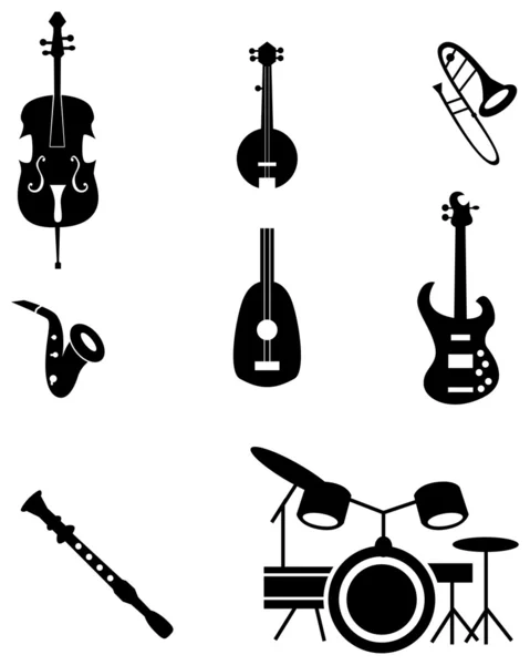 Muziekinstrument pictogrammenset — Stockvector