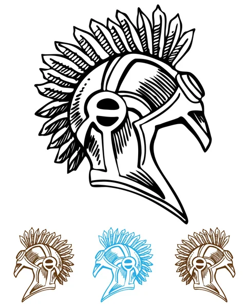 Casque Mohawk — Image vectorielle