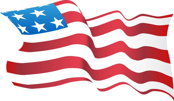 Sventola bandiera americana — Vettoriale Stock