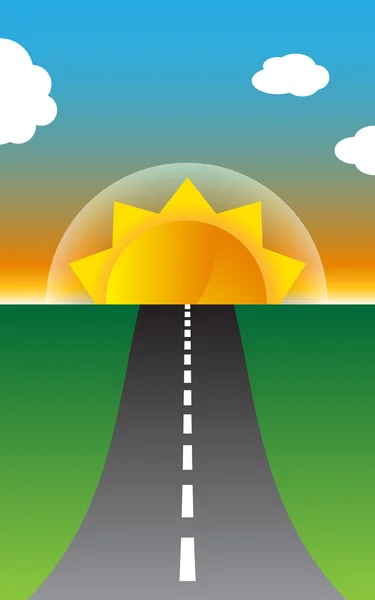 Slunečné silniční — Stockový vektor