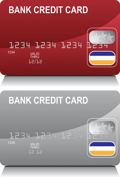 Creditcard rood zilver — Stockvector